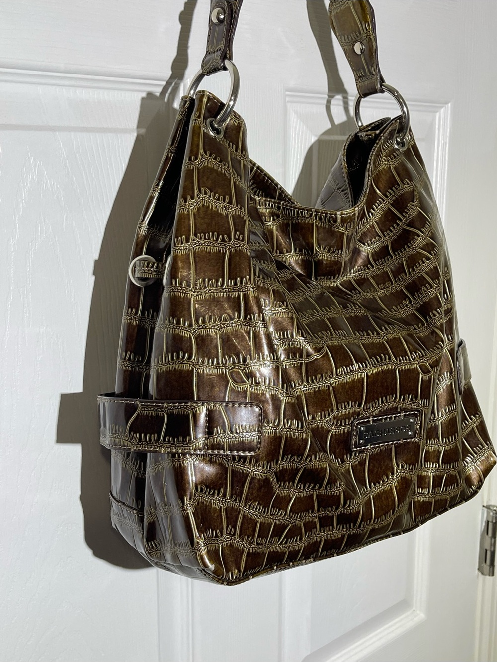 Sag Harbor Shoulder Bag Faux Croc Embossed EUC - Picture 6 of 14